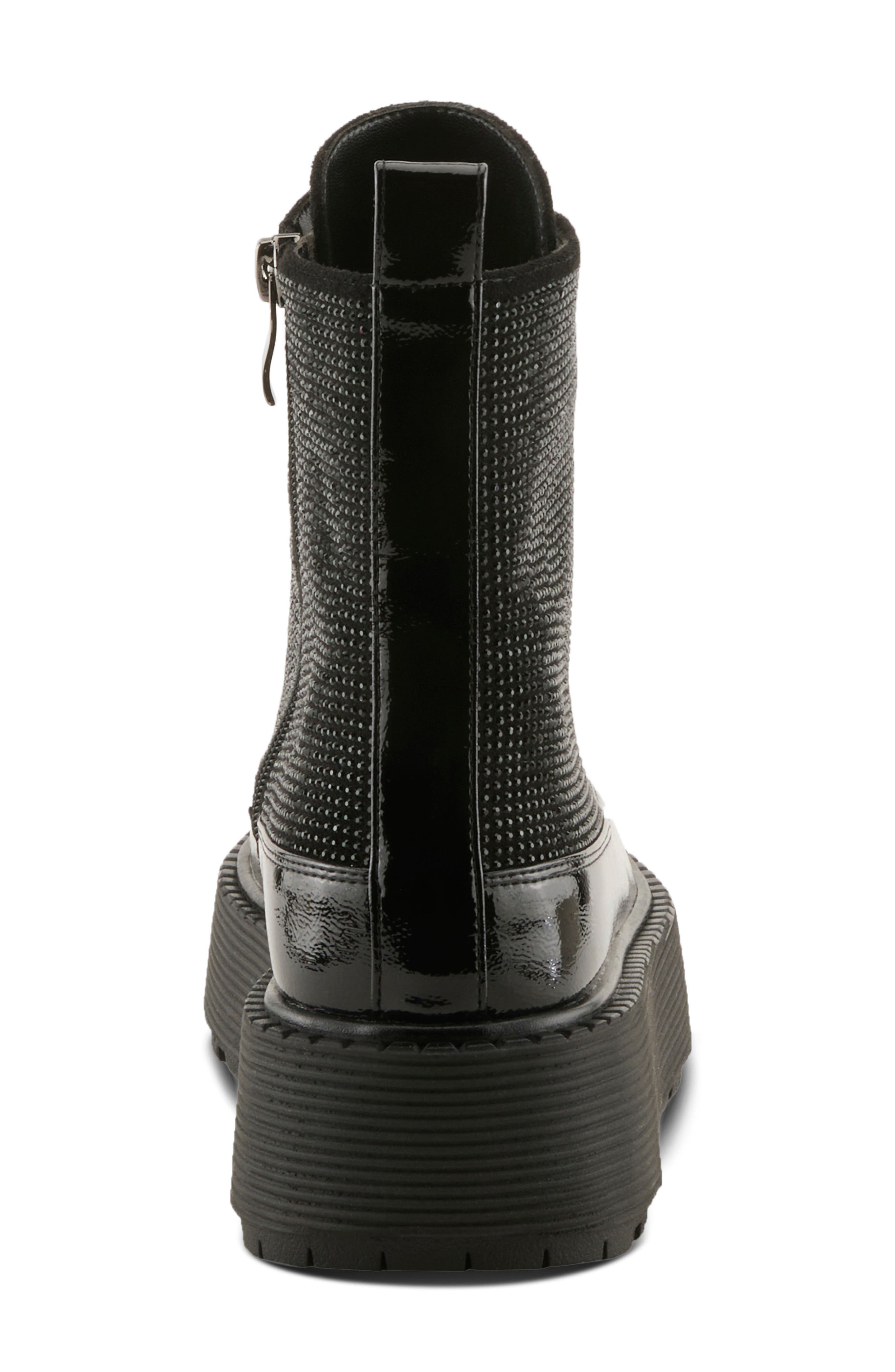 Livewire Platform Combat Boot, Alternate, color, BLACK