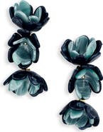 Lele Sadoughi Mini Rose Triple Drop Clip-On Earrings