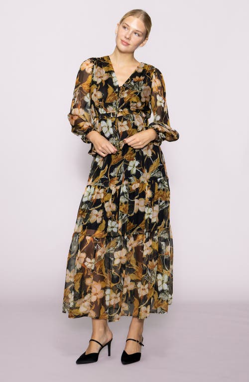 Melloday Chiffon Peplum Top In Multi