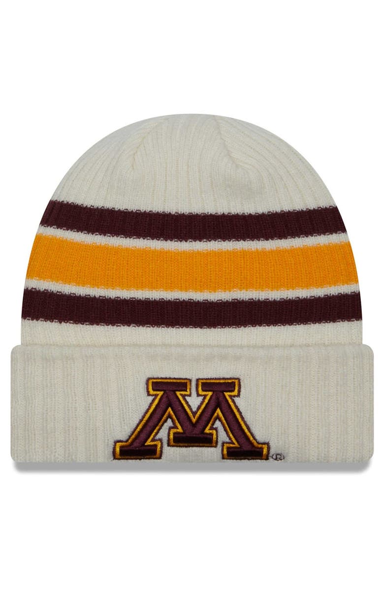 New Era Men's New Era Cream Minnesota Golden Gophers Vintage Cuffed Knit Hat, Main, color, Cream