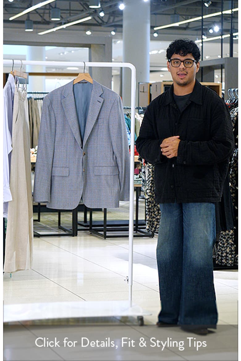 Kei Trim Fit Grey Glen Check Silk & Wool Sport Coat video