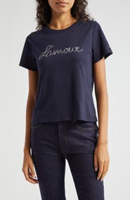 Cinq à Sept Silver Chain L'Amour Cotton T-Shirt