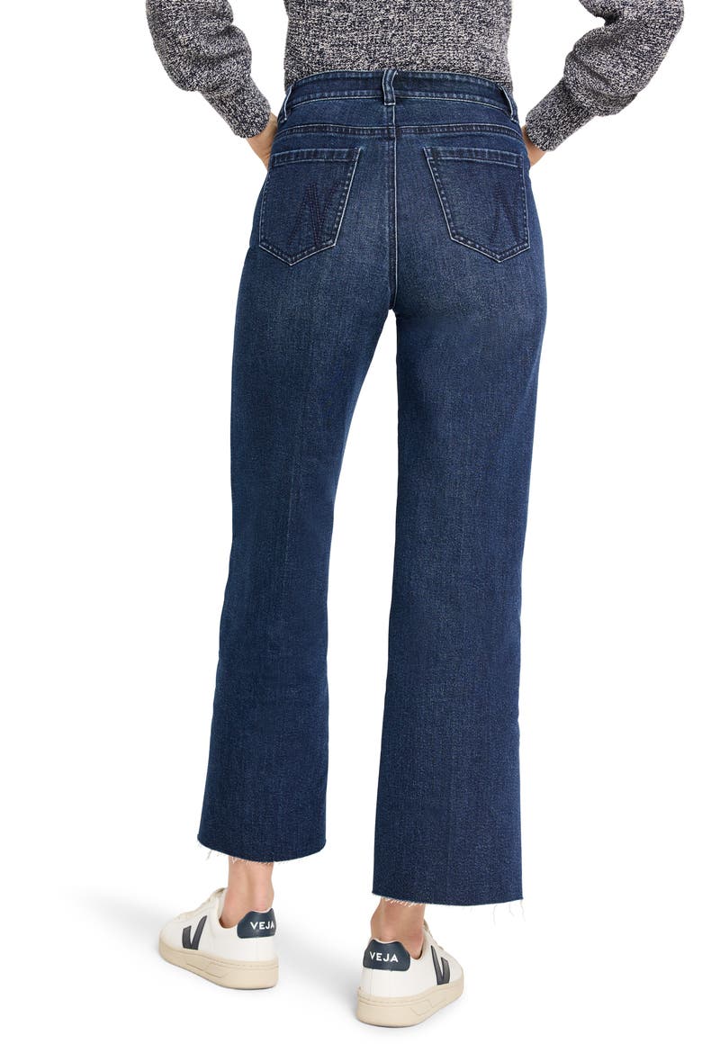 Raw Hem Ankle Wide Leg Jeans, Alternate, color, MARINE