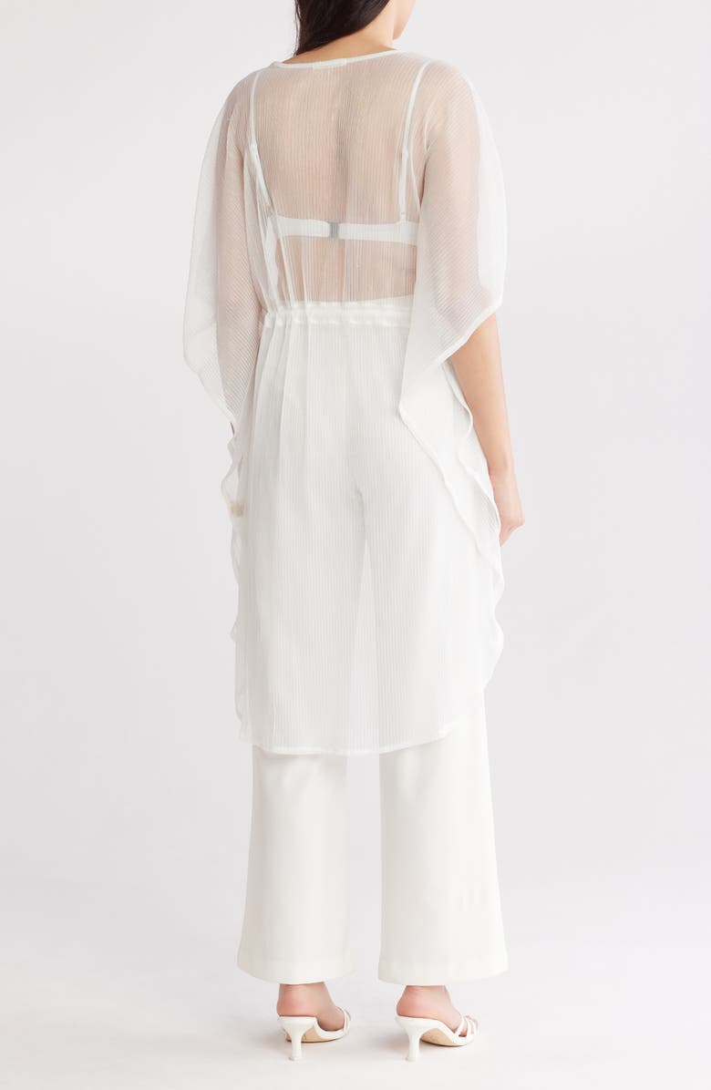 AREA STARS Metallic Drawstring Waist Poncho, Alternate, color, White