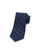 Paul Fredrick Patterned Woven Silk Tie