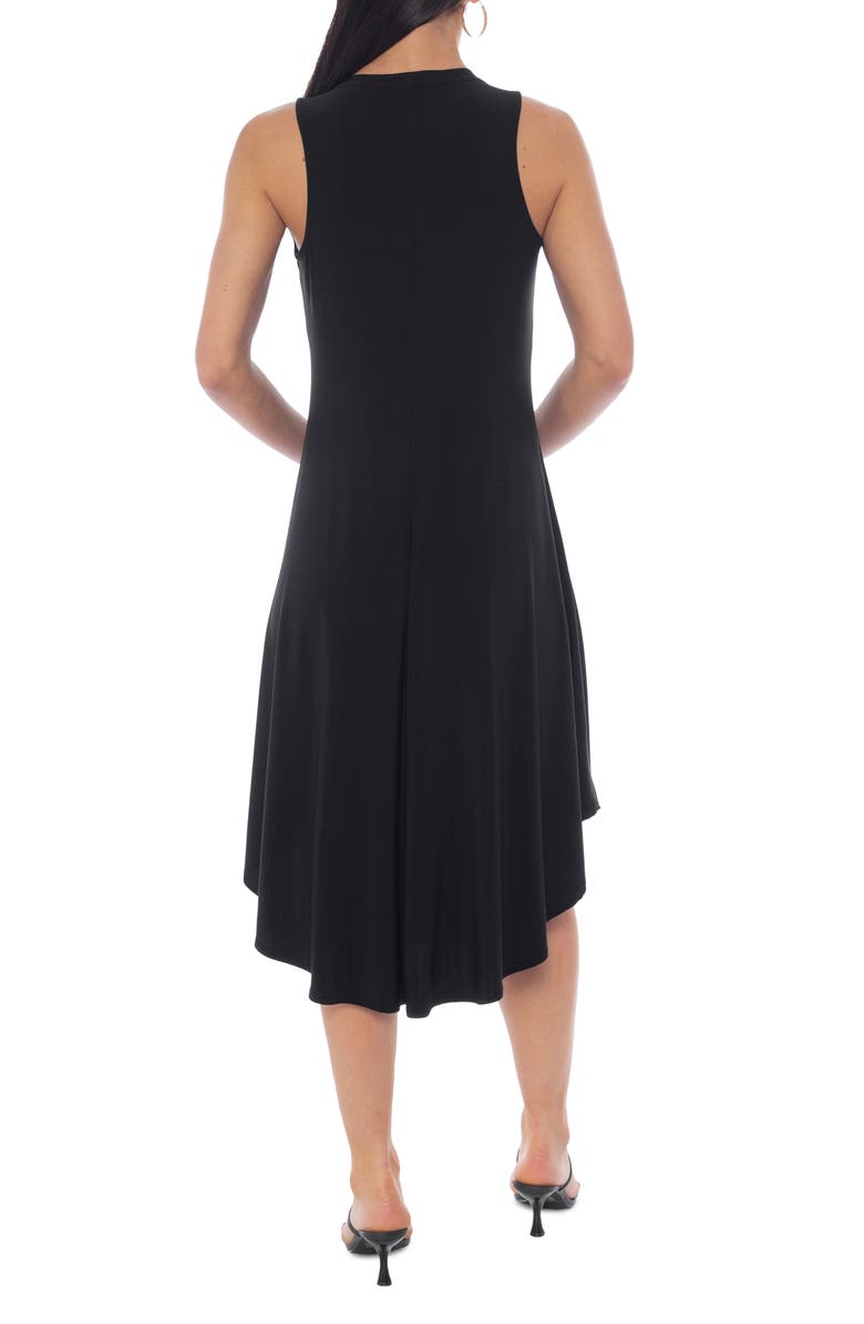 TASH AND SOPHIE Sleeveless Curved Hem Midi Dress, Alternate, color, Black