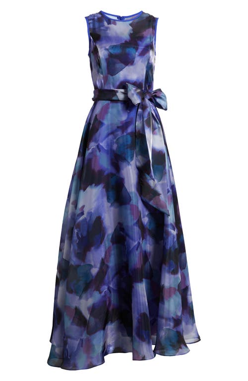 ELIZA J ELIZA J ABSTRACT PRINT SLEEVELESS A-LINE GOWN