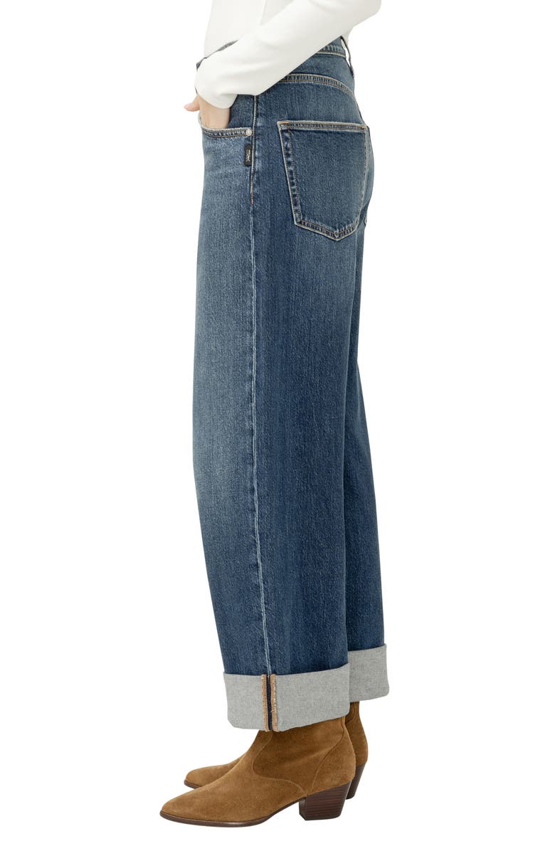 Silver Jeans Co. Be Easy Ripped High Waist Crop Wide Leg Jeans, Alternate, color, Thelma