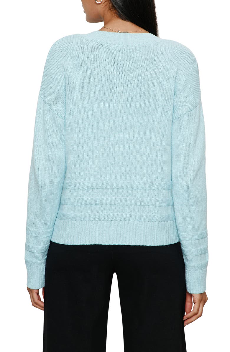 Sanctuary V-Neck Cotton Sweater, Alternate, color, Aquamarine Blue