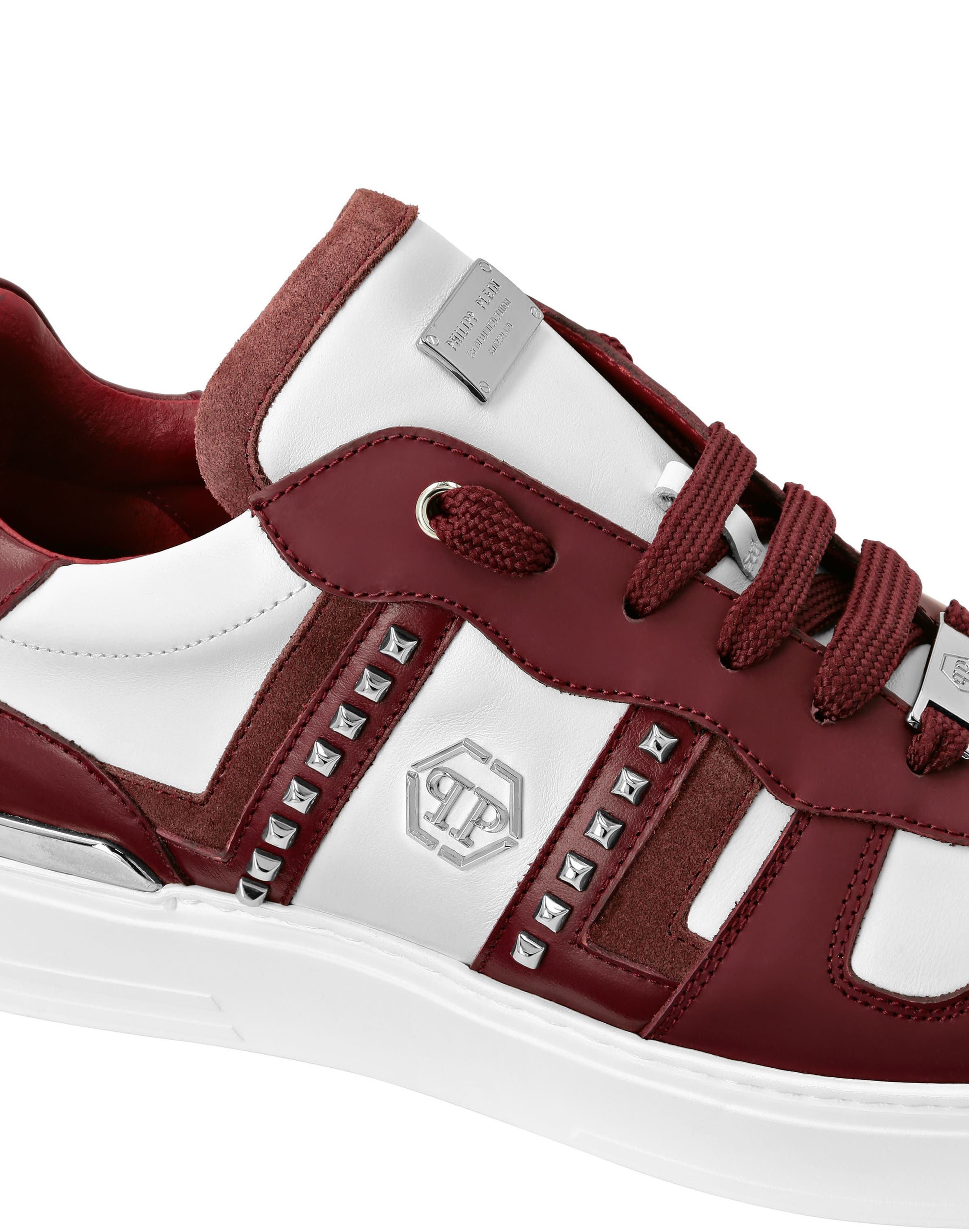 Low Top Sneakers Mix Cut Studs Unisex, Alternate, color, Bordeaux