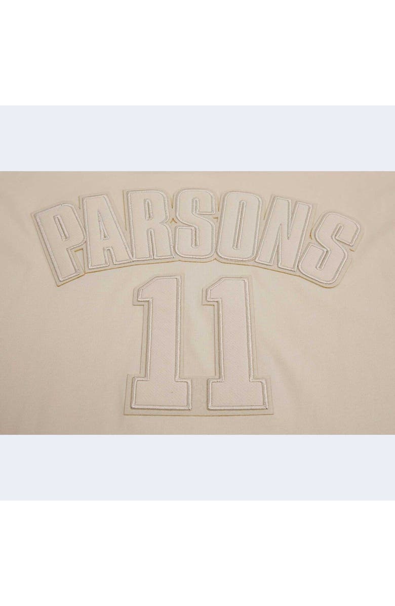 Post Men's Micah Parsons Oatmeal Dallas Cowboys Player Name & Number Neutral Short Sleeve Pullover Hoodie, Alternate, color, 