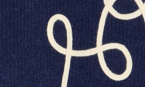 Nicole Miller Abstract Line Embroidered Sweater In Blue