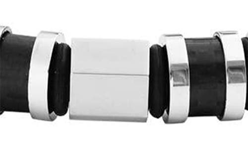 Geoffrey Beene Stainless Steel Ornaments Leather Bracelet