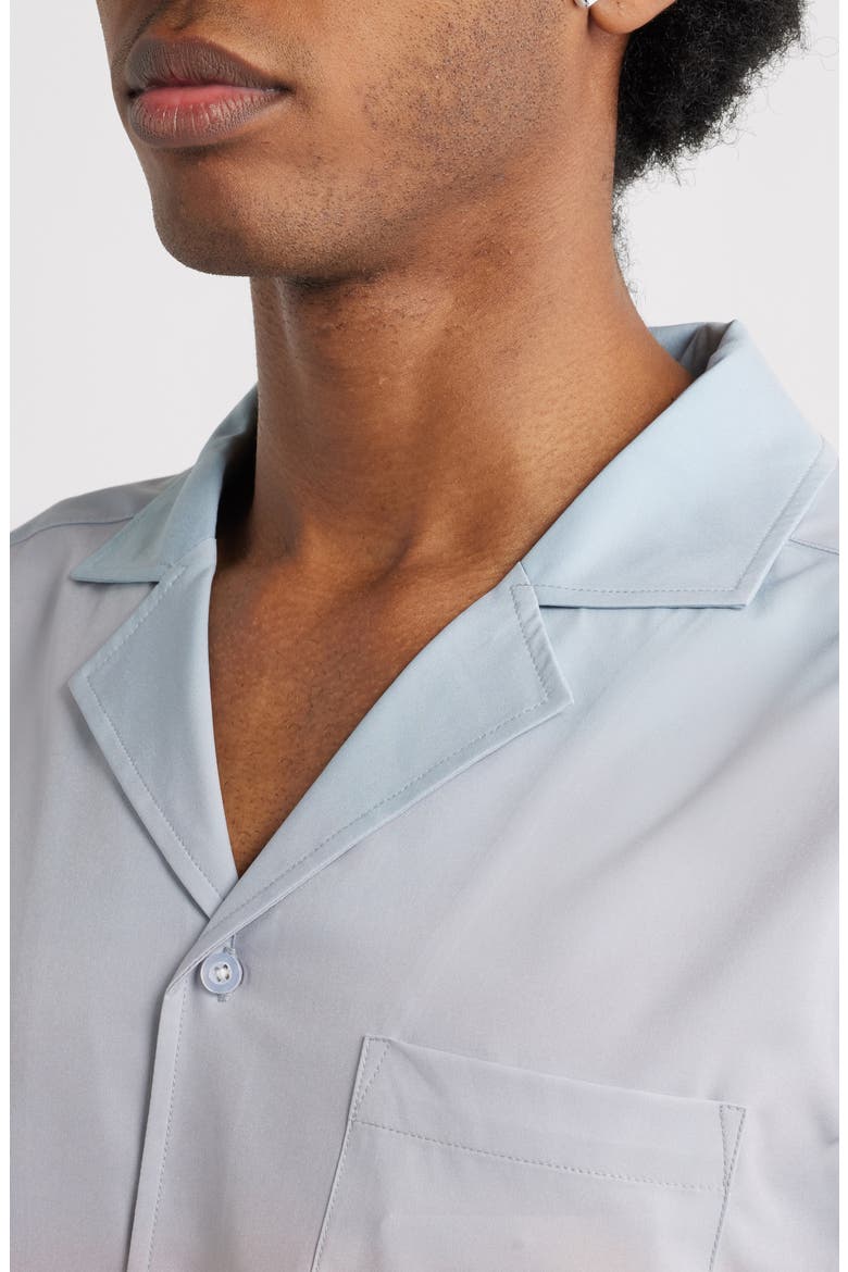 Sunset Weekend Short Sleeve Performance Button-Up Shirt, Alternate, color, MULTI