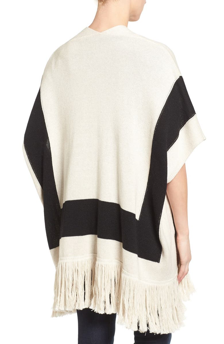 Echo Colorblock Knit Fringe Kimono, Alternate, color, 
