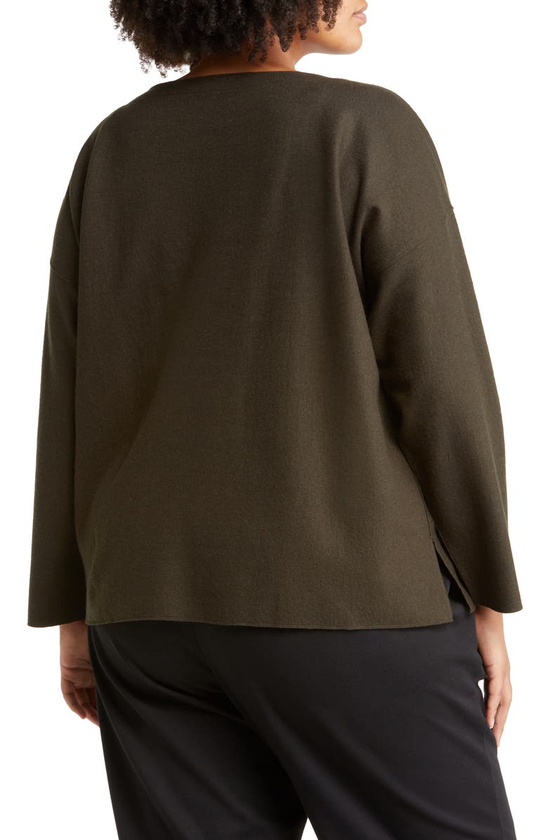 Eileen Fisher Boxy Bateau Neck Wool Knit Top, Alternate, color, 