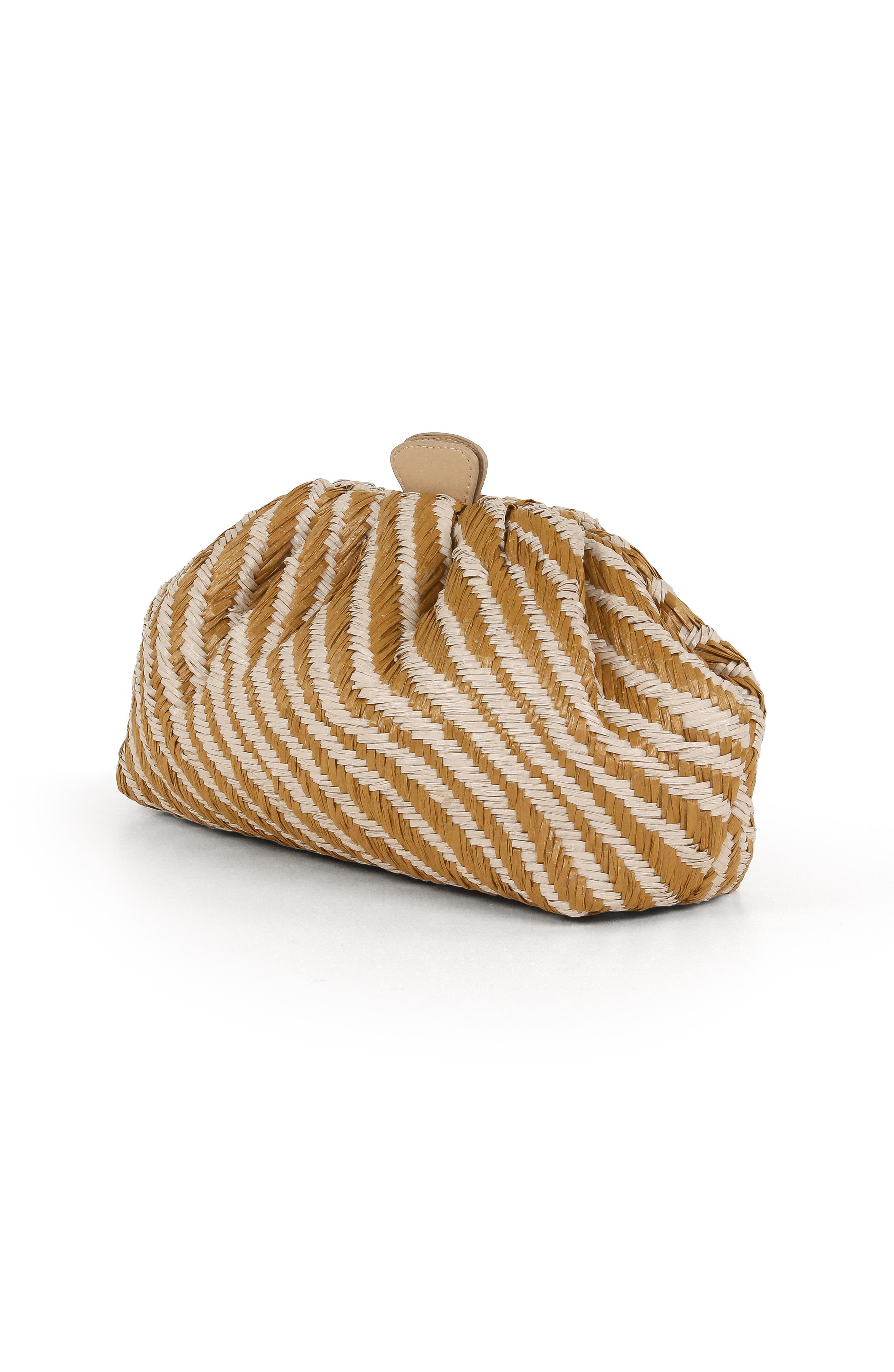 Jewel Badgley Mischka Indigo Tiger Jacquard Raffia Pouch Clutch, Alternate, color, Natural Combo