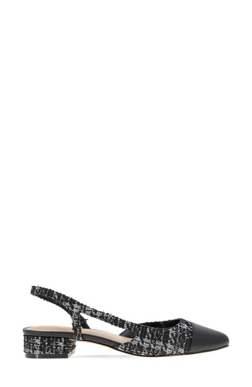 Bcbgeneration Tillie Slingback Cap Toe Pump In Black-white Boucle