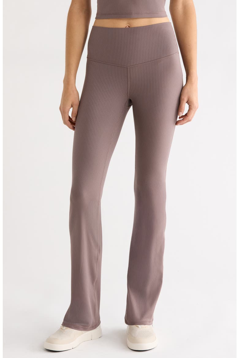 Thrive Rib Bootcut Pants, Main, color, GREY PLUM