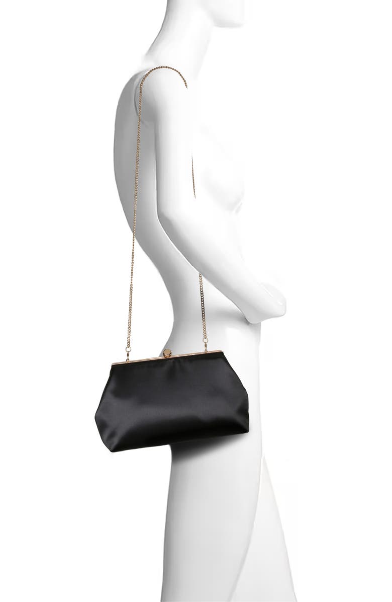 Jewel Badgley Mischka Camilla Classic Satin Pouch, Alternate, color, Black