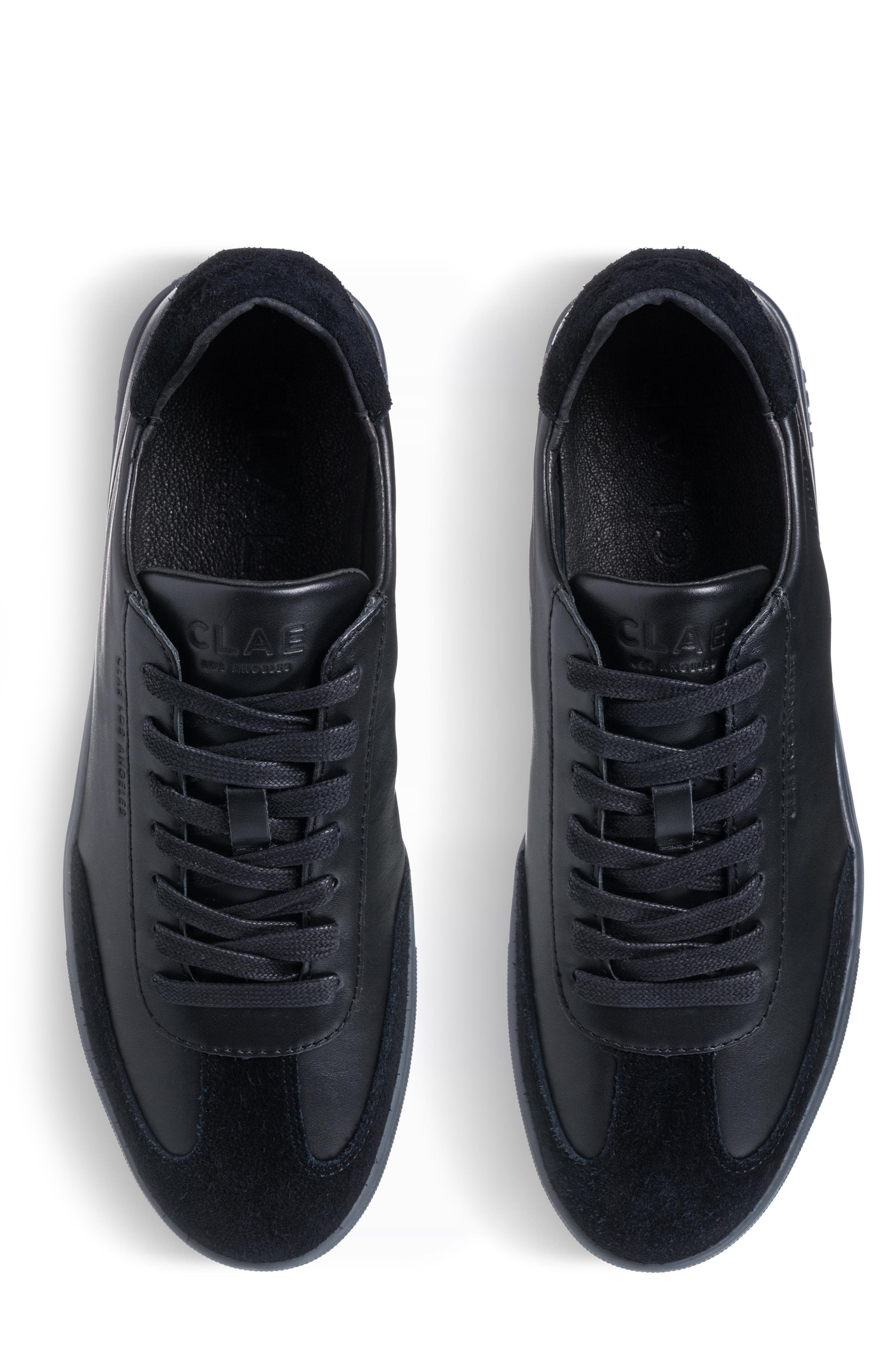 CLAE Deane Low Top Leather Sneaker, Alternate, color, Black Leather Clear