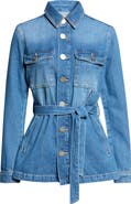 L'AGENCE Samaya Belted Denim Utility Jacket