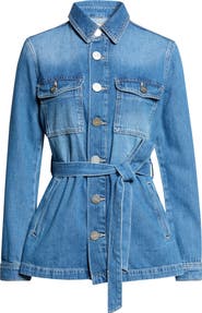 L'AGENCE Samaya Belted Denim Utility Jacket