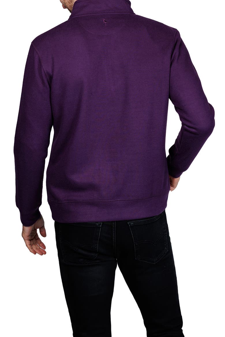 French Rib Quarter Zip Sweater, Alternate, color, PLUM