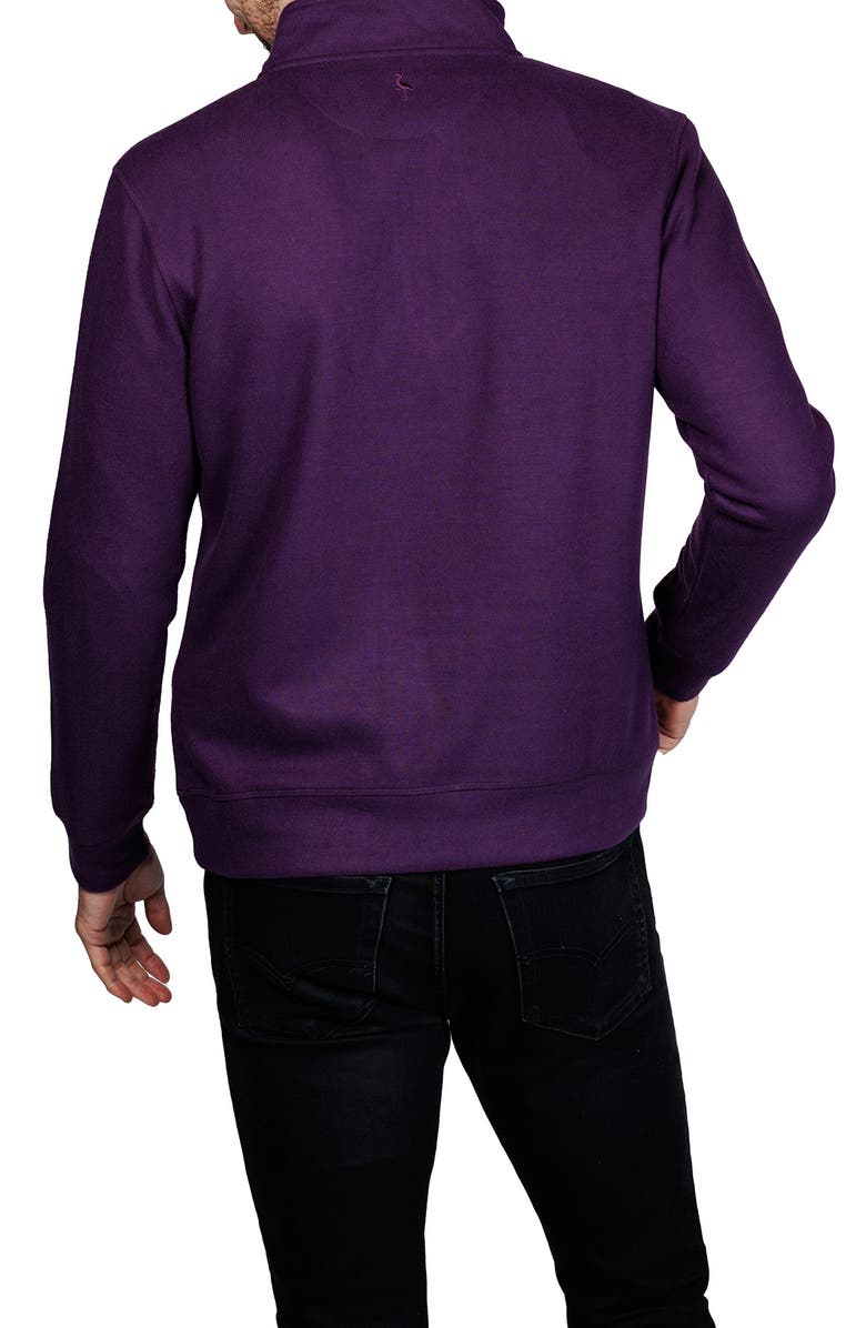 TailorByrd French Rib Quarter Zip Sweater, Alternate, color, Plum