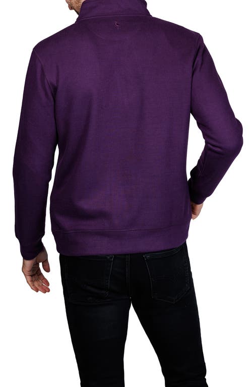 Tailorbyrd French Rib Quarter Zip Sweater In Animal Print