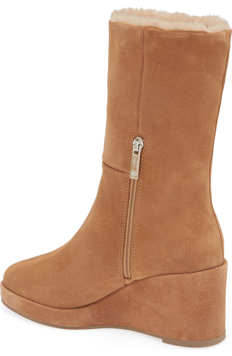 Aquatalia Imperia Faux Fur Lined Wedge Bootie, Alternate, color,