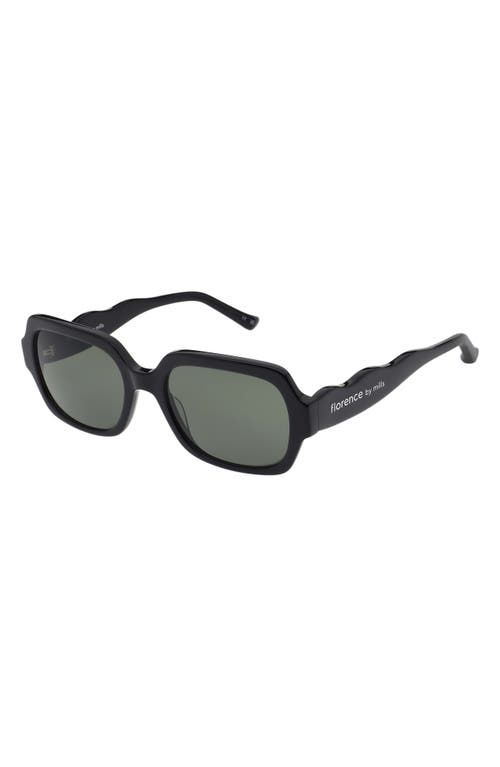 Florence By Mills 55mm Rectangular Sunglasses In Green