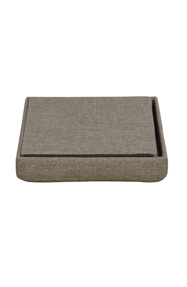 KENNEDY INTERNATIONAL Gray Faux Linen Storage Ottoman Cube, Main, color, 