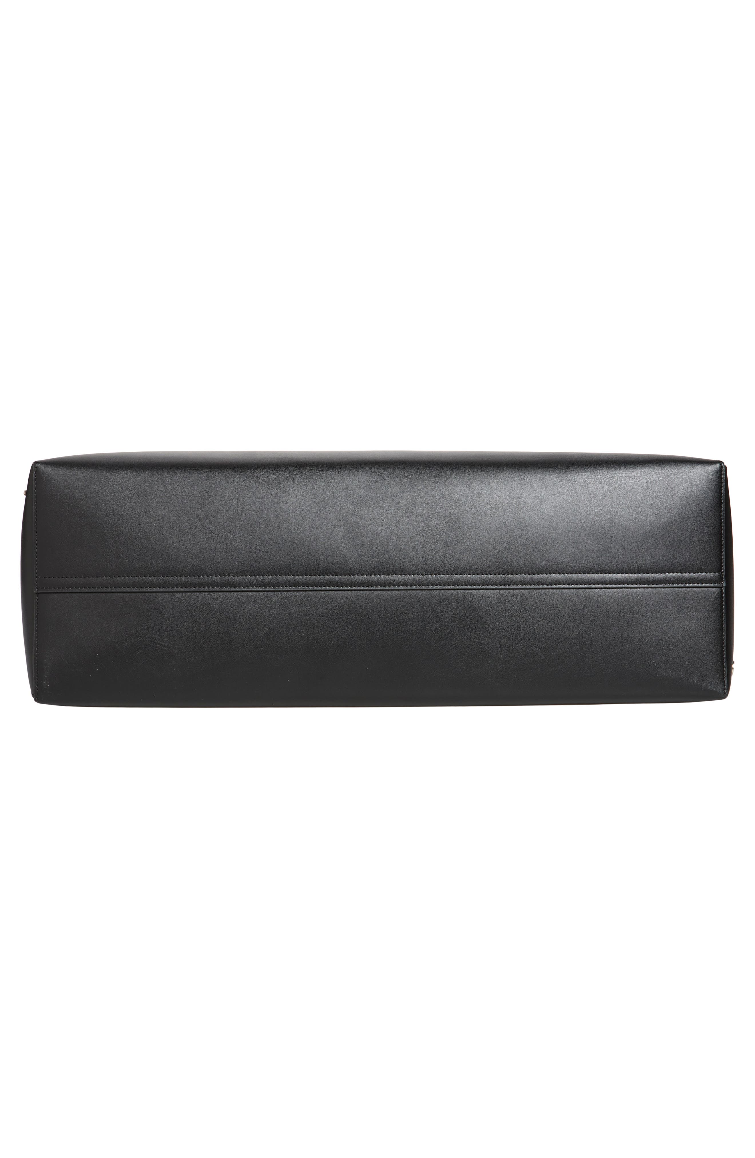 Travelling Leather Duffle Bag, Alternate, color, BLACK
