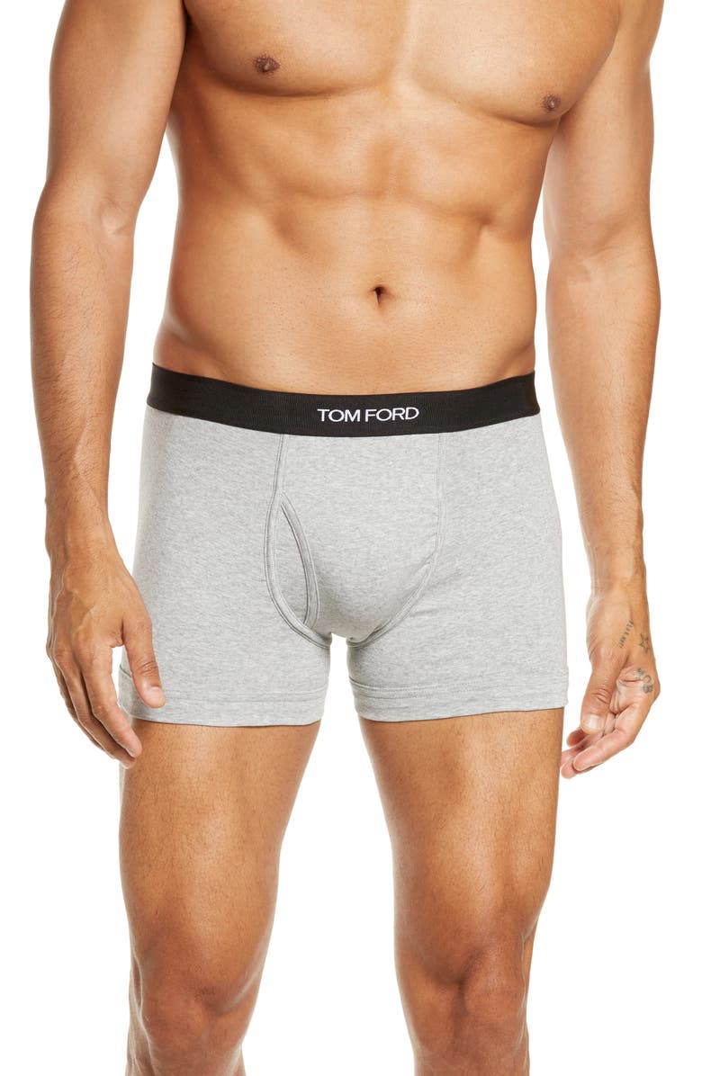 TOM FORD 2-Pack Cotton Jersey Boxer Briefs, Alternate, color, Grey Melange