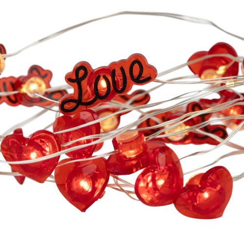Northlight 20-count Red Valentine's Day Love And Heart Led Fairy Lights, 6.25ft, Copper Wire In Red