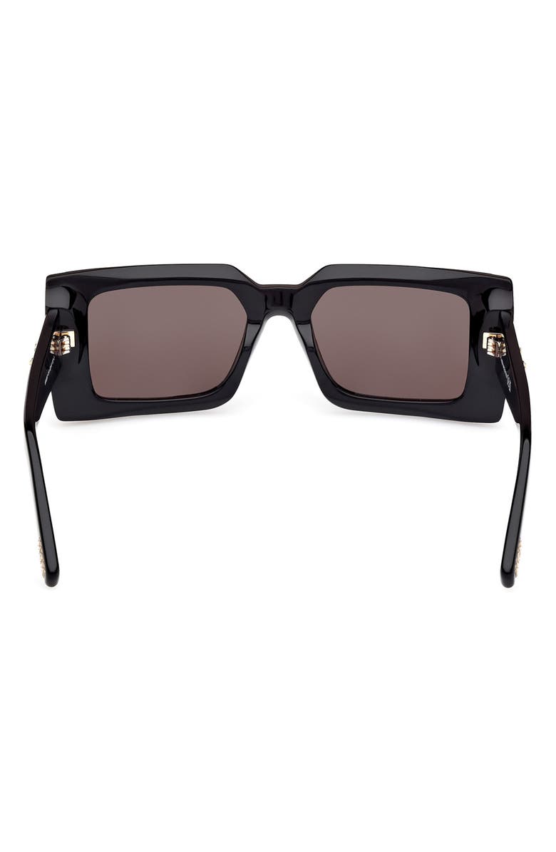 MCM 52mm Rectangular Sunglasses, Alternate, color, Shiny Black / Smoke