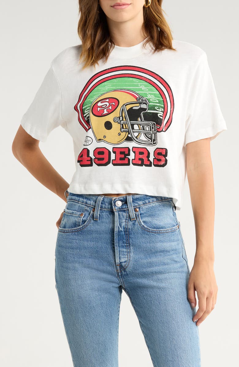 Junk Food 49ers Game Time Crop Cotton Graphic T-Shirt, Main, color, Vintage White