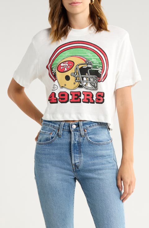 49ers Game Time Crop Cotton Graphic T-Shirt