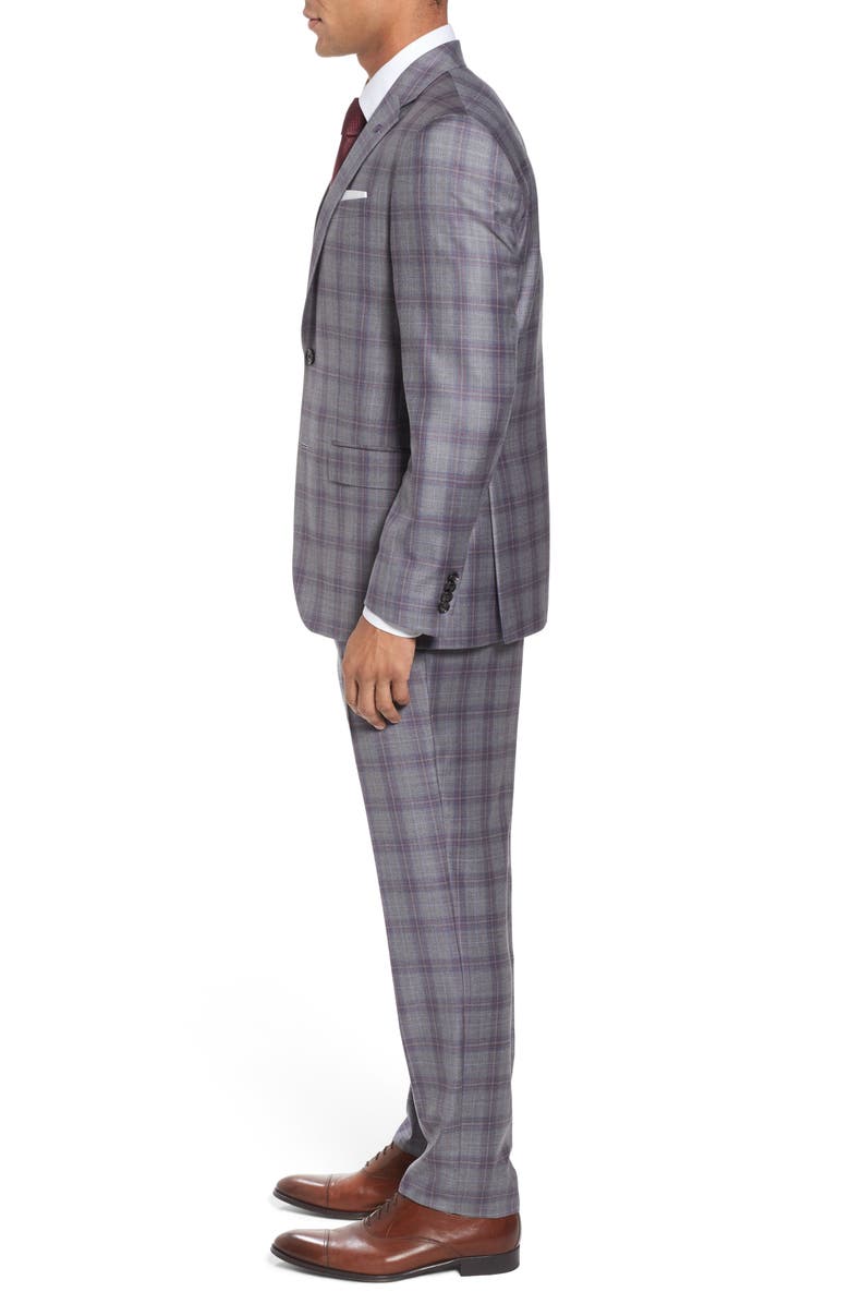 Ted Baker London Jay Trim Fit Plaid Wool Suit, Alternate, color, 