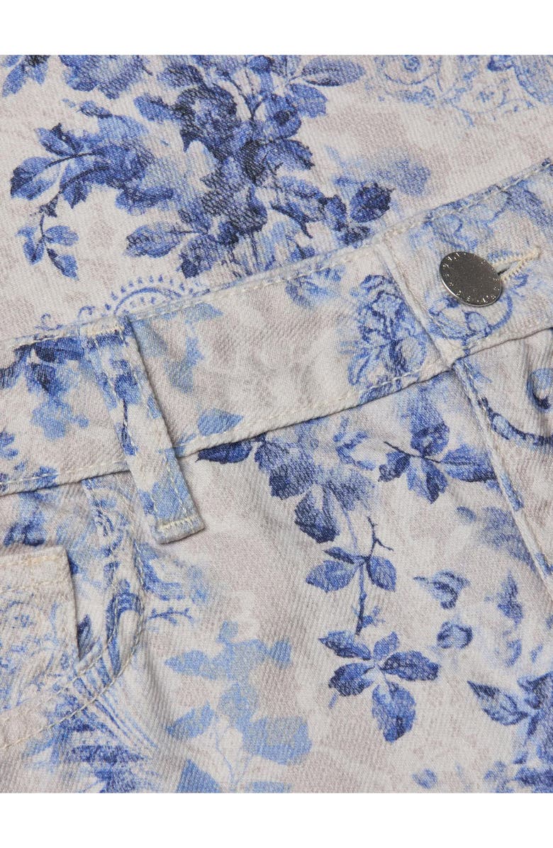 L'AGENCE June Floral High Waist Crop Stovepipe Jeans, Alternate, color, Iv/ Bl Wtrclr Lace Psly