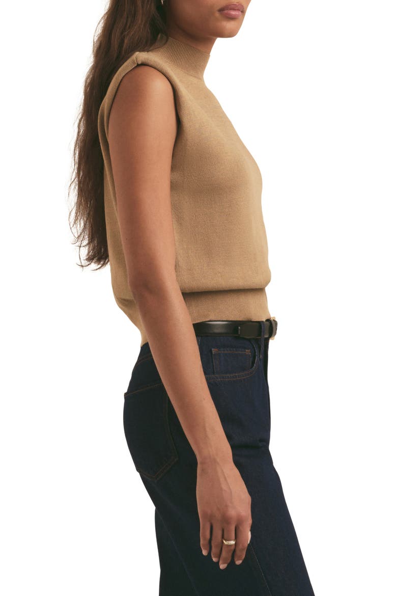 The Whitney Sleeveless Knit Crop Top, Alternate, color, TOBACCO