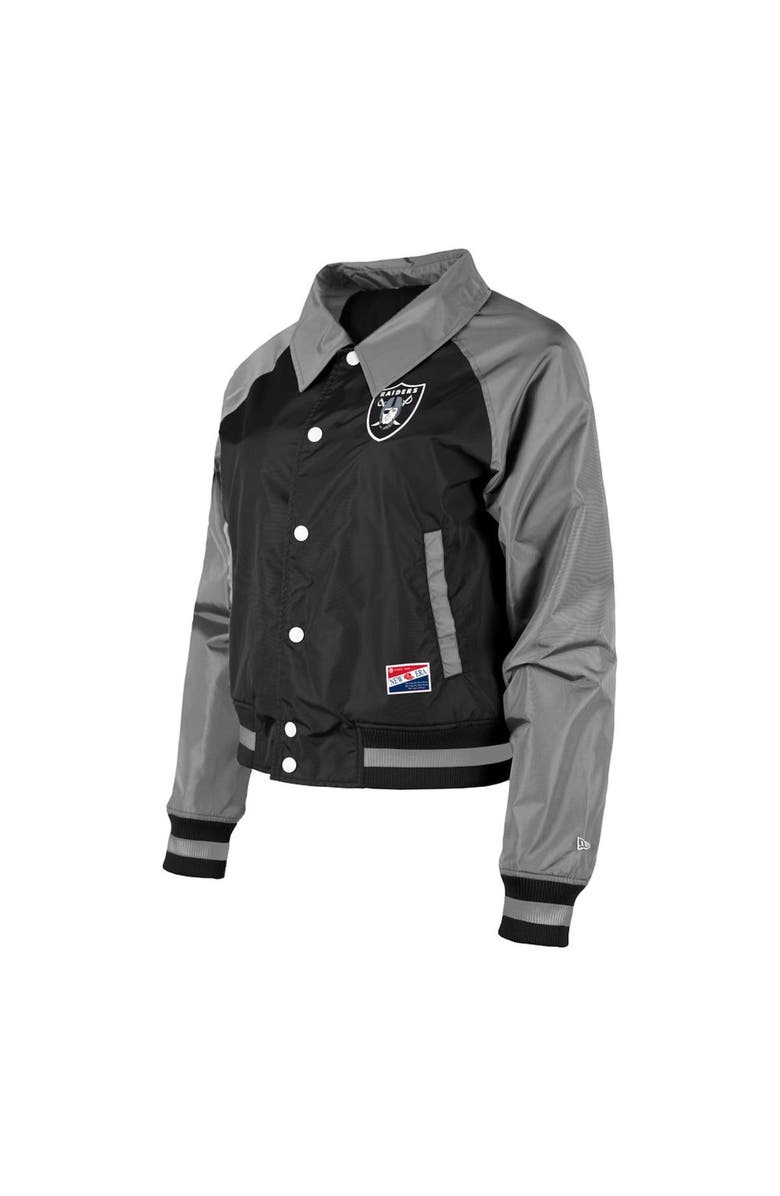 New Era Women's New Era Black Las Vegas Raiders Coaches Raglan Full-Snap Jacket, Alternate, color, 