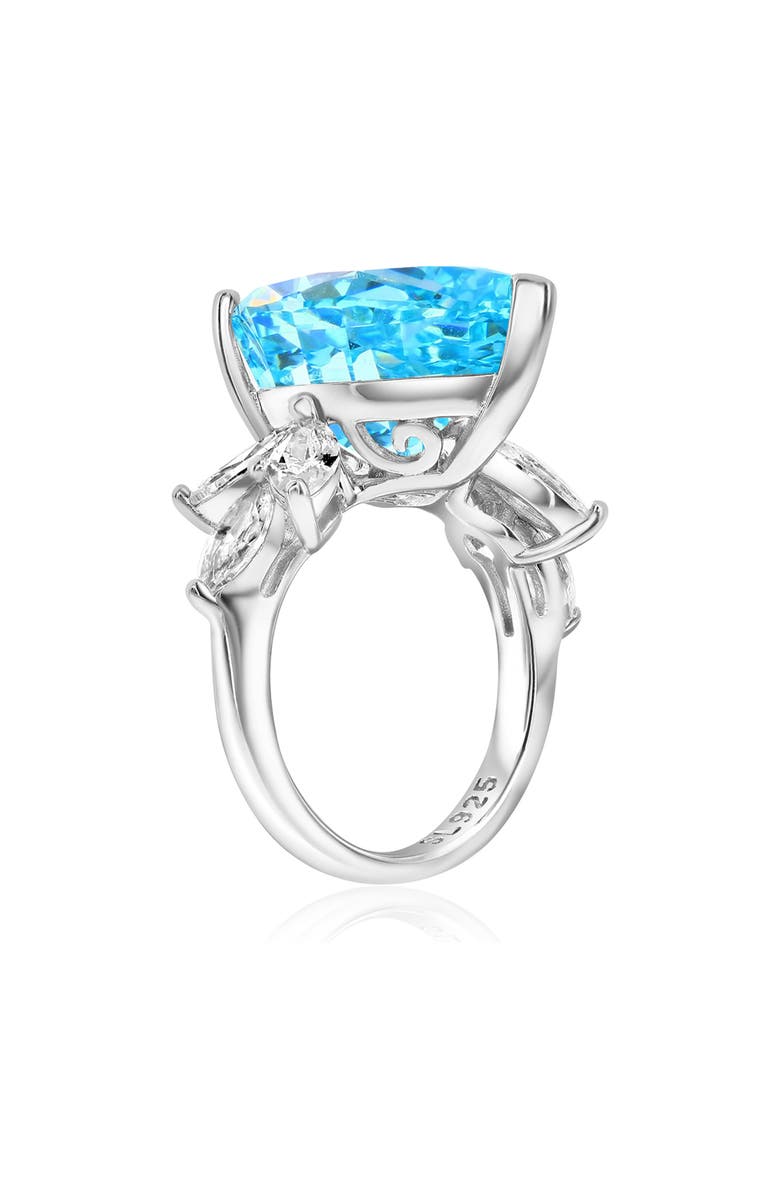 SUZY LEVIAN Gala Pear Cut Aqua Cubic Zirconia Ring, Alternate, color, Aqua