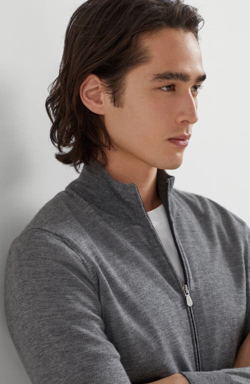 Brunello Cucinelli Cashmere-silk Cardigan In Gray