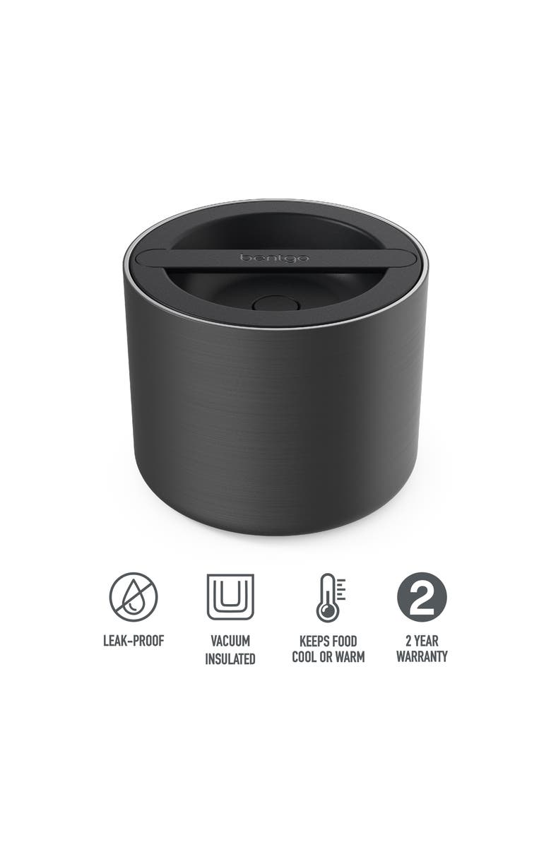 BENTGO Stainless Steel Insulated Food Container - Aqua, Alternate, color, Carbon Black