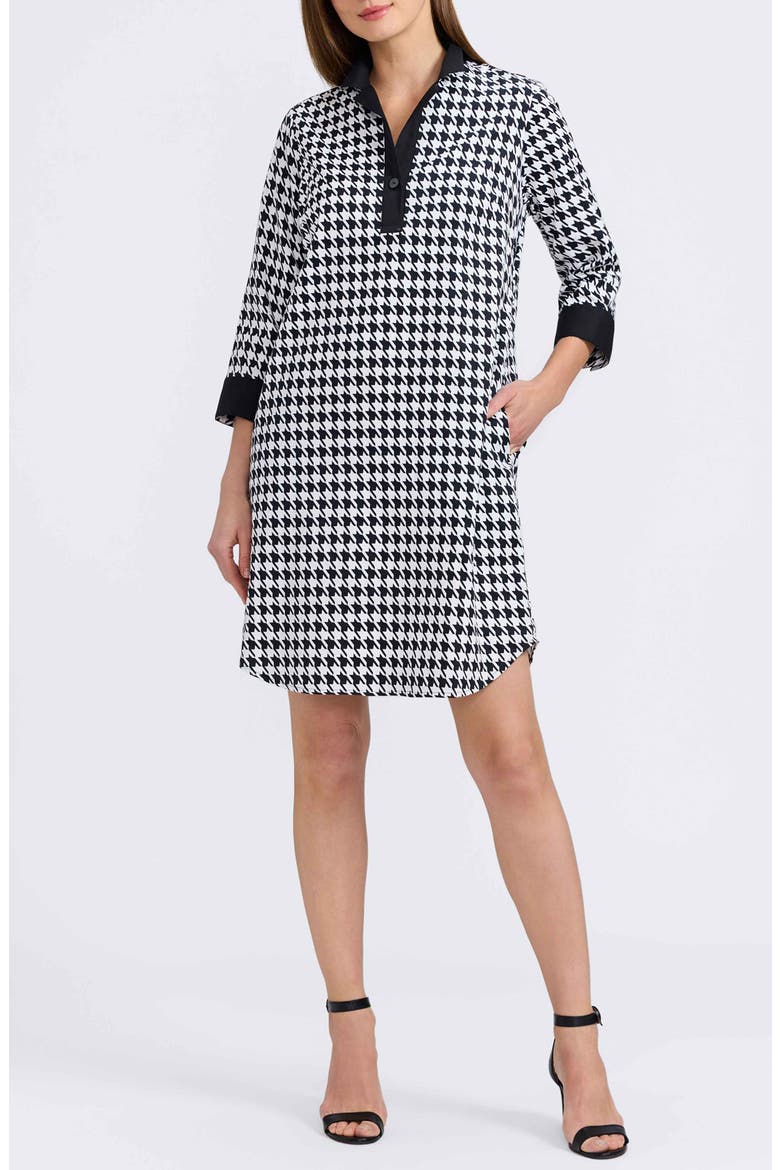 Sloane Houndstooth Shirtdress, Main, color, BLACK/ WHITE