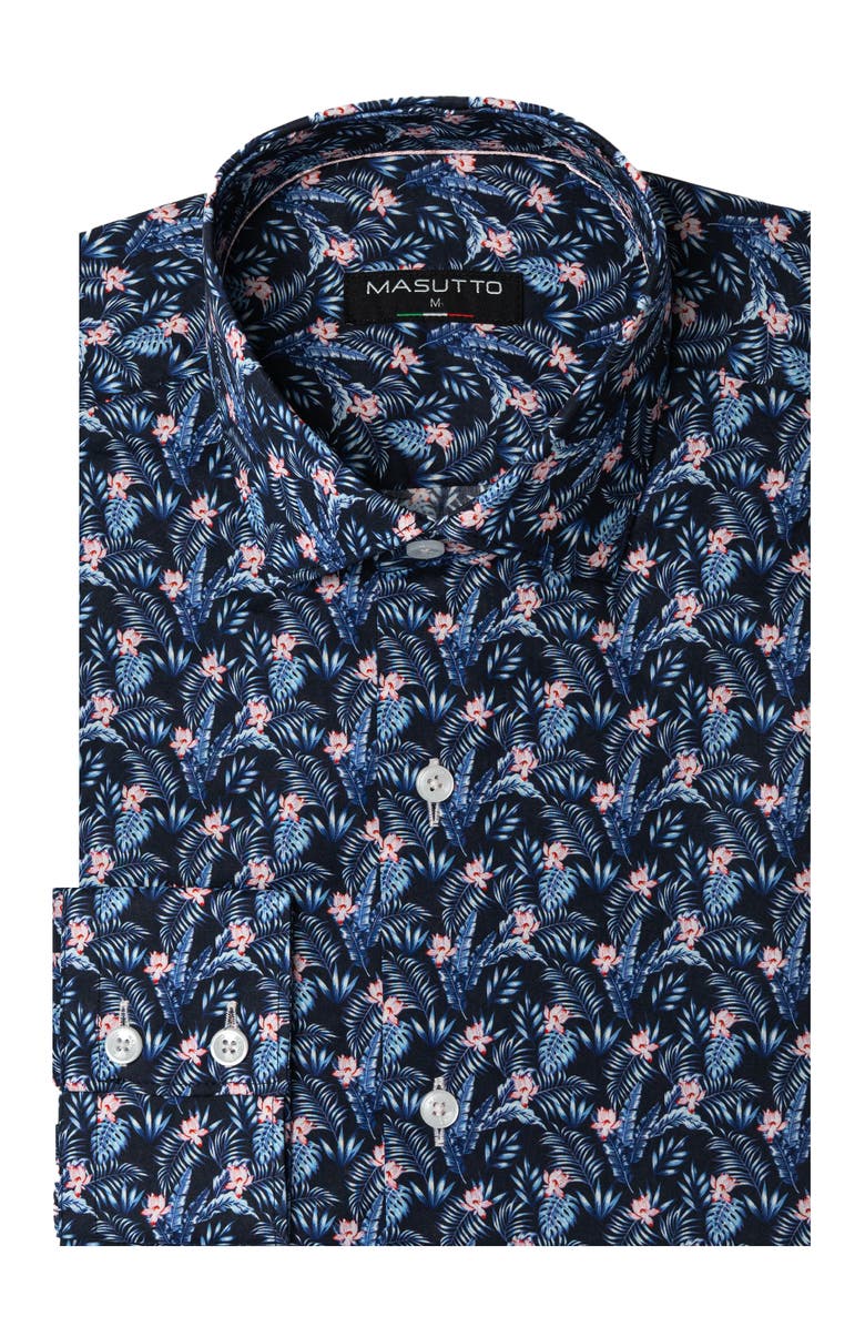 MASUTTO Sante Print Button-Up Long Sleeve Shirt, Main, color, Multicolor