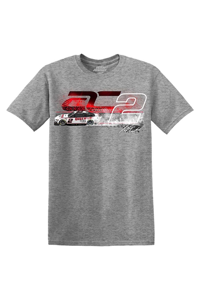Men's Team Penske Heather Gray Austin Cindric 2023 #2 Discount Tire T-Shirt, Alternate, color, Heather Gray