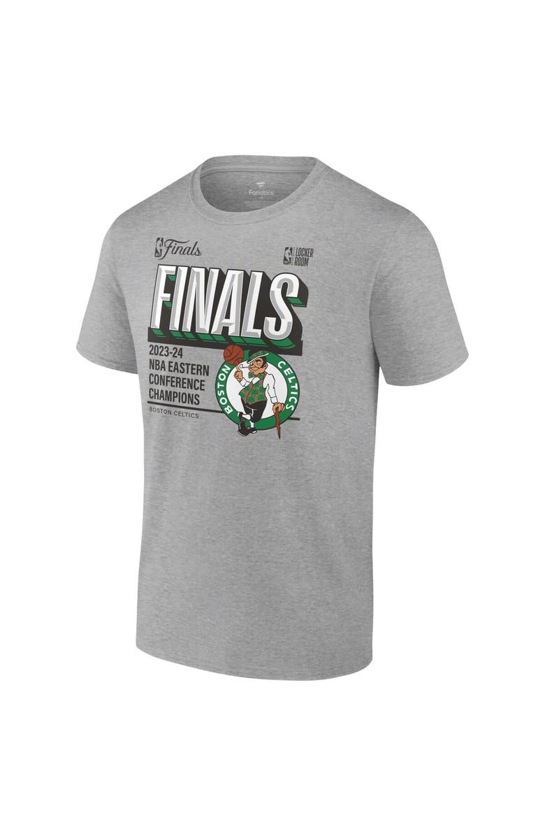 FANATICS Men's Fanatics Steel Boston Celtics 2024 Eastern Conference Champions Locker Room Post Up Move T-Shirt, Alternate, color, Steel